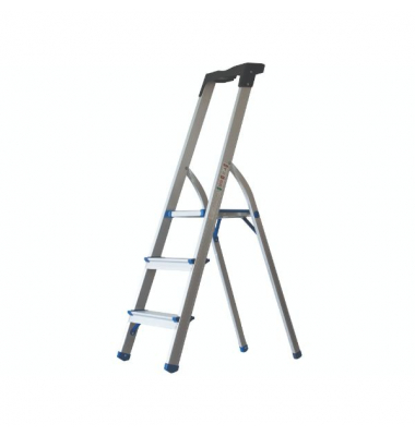 Stehleiter silber 3 Sprossen, H: 112,0 cm Stehleiter silber 3 Sprossen, H: 112,0 cm