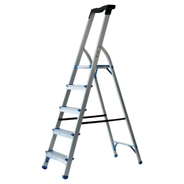 8717448037346 - Stehleiter 8037346 1x 5 Stufen silber Aluminium 8717448037346 pavo