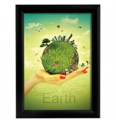 Plakat-Klapprahmen UCH255C0A4X5001, schwarz, A4, Aluminium