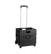 Transportwagen schwarz 38,0 x 38,0 x 40,5 cm bis 35,0 kg PP, flach faltbar, mit Klappbox