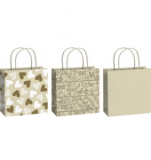 Geschenktasche 2543 5339 99 Wedding - Anouk, Hochzeit, gedrehrte Papierkordel, mir Heißfolienprägung, 3 Motive sortiert, 200mm x
