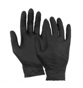 Einweghandschuhe Typ 40, Nitril, lebensmittelecht, schwarz, Größe 7 / S,