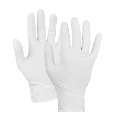 Einweghandschuhe Typ 40, Nitril, lebensmittelecht, weiß, Größe 7 / S,
