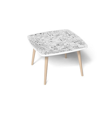 Kids Unterwegs Maltisch Holz weiß 60,0 x 60,0 x 40,0 cm  Maltisch