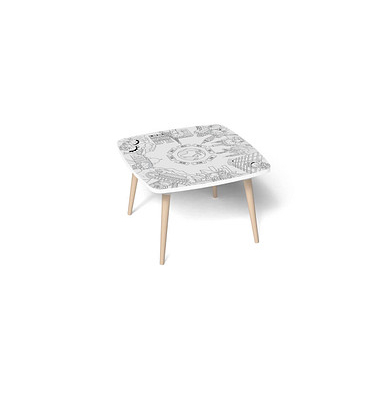 Kids Monument Maltisch Holz weiß 60,0 x 60,0 x 46,0 cm  Maltisch