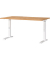Schreibtisch DOWNEY, manuell höhenverstellbar, 68-91cm (H), 140x80cm (BxT), rechteckig, navarra-eiche / weiß