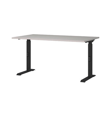 Schreibtisch DOWNEY, manuell höhenverstellbar, 68-91cm (H), 140x80cm (BxT), rechteckig, kaschmir / schwarz