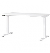 Sitz-Steh-Schreibtisch JET, elektrisch höhenverstellbar, 72-120cm (H), 140x80cm (BxT), rechteckig, weiß / weiß