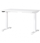 Sitz-Steh-Schreibtisch JET, elektrisch höhenverstellbar, 72-120cm (H), 120x80cm (BxT), rechteckig, weiß / weiß