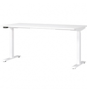 JET höhenverstellbarer Schreibtisch weiß rechteckig, T-Fuß-Gestell weiß 160,0 x 80,0 cm 