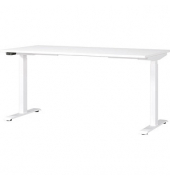 Sitz-Steh-Schreibtisch JET, elektrisch höhenverstellbar, 72-120cm (H), 160x80cm (BxT), rechteckig, weiß / weiß