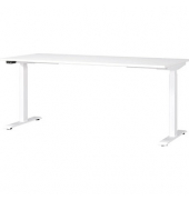 Sitz-Steh-Schreibtisch JET, elektrisch höhenverstellbar, 72-120cm (H), 180x80cm (BxT), rechteckig, weiß / weiß