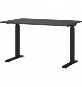 Schreibtisch DOWNEY, manuell höhenverstellbar, 68-91cm (H), 120x80cm (BxT), rechteckig, graphit / schwarz