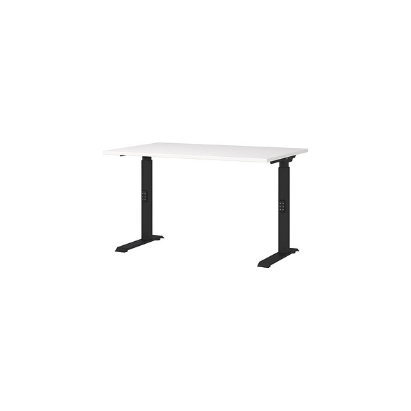 4005949791022 - Schreibtisch DOWNEY 7910-614 manuell höhenverstellbar 68-91cm (H) 120cmx80cm (BxT) rechteckig weiß Schwarz 4005949791022 G 4005949791022 - Schreibtisch DOWNEY 7910-614 manuell höhenverstellbar 68-91cm (H) 120cmx80cm (BxT) rechteckig weiß Schwarz 4005949791022 G