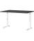 Schreibtisch DOWNEY, manuell höhenverstellbar, 68-91cm (H), 120x80cm (BxT), rechteckig, graphit / weiß
