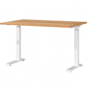 Schreibtisch DOWNEY, manuell höhenverstellbar, 68-91cm (H), 120x80cm (BxT), rechteckig, navarra-eiche / weiß