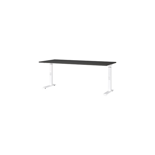 4005949791237 - Schreibtisch DOWNEY 7912-569 manuell höhenverstellbar 68-91cm (H) 180cmx80cm (BxT) rechteckig grafit Weiß 4005949791237 GE 4005949791237 - Schreibtisch DOWNEY 7912-569 manuell höhenverstellbar 68-91cm (H) 180cmx80cm (BxT) rechteckig grafit Weiß 4005949791237 GE