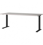 Schreibtisch DOWNEY, manuell höhenverstellbar, 68-91cm (H), 180x80cm (BxT), rechteckig, kaschmir / schwarz