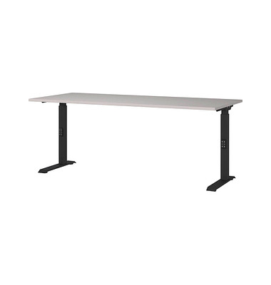 DOWNEY höhenverstellbarer Schreibtisch kaschmir rechteckig, C-Fuß-Gestell schwarz 180,0 x 80,0 cm 