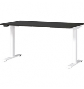 Sitz-Steh-Schreibtisch JET, elektrisch höhenverstellbar, 72-120cm (H), 140x80cm (BxT), rechteckig, graphit / weiß