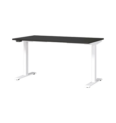 Sitz-Steh-Schreibtisch JET, elektrisch höhenverstellbar, 72-120cm (H), 140x80cm (BxT), rechteckig, graphit / weiß