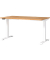 Sitz-Steh-Schreibtisch JET, elektrisch höhenverstellbar, 72-120cm (H), 140x80cm (BxT), rechteckig, navarra-eiche / weiß