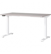 Sitz-Steh-Schreibtisch JET, elektrisch höhenverstellbar, 72-120cm (H), 140x80cm (BxT), rechteckig, kaschmir / weiß