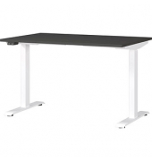 Sitz-Steh-Schreibtisch JET, elektrisch höhenverstellbar, 72-120cm (H), 120x80cm (BxT), rechteckig, graphit / weiß