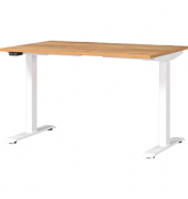 Sitz-Steh-Schreibtisch JET, elektrisch höhenverstellbar, 72-120cm (H), 120x80cm (BxT), rechteckig, navarra-eiche / weiß