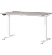 Sitz-Steh-Schreibtisch JET, elektrisch höhenverstellbar, 72-120cm (H), 120x80cm (BxT), rechteckig, kaschmir / weiß
