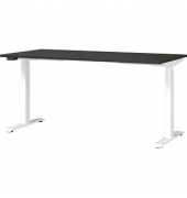 Sitz-Steh-Schreibtisch JET, elektrisch höhenverstellbar, 72-120cm (H), 160x80cm (BxT), rechteckig, graphit / weiß