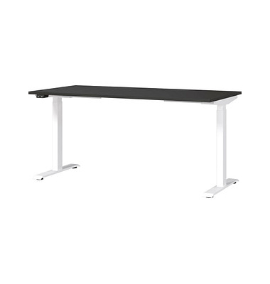Sitz-Steh-Schreibtisch JET, elektrisch höhenverstellbar, 72-120cm (H), 160x80cm (BxT), rechteckig, graphit / weiß