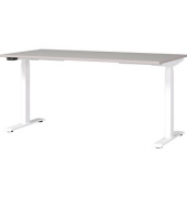 Sitz-Steh-Schreibtisch JET, elektrisch höhenverstellbar, 72-120cm (H), 160x80cm (BxT), rechteckig, kaschmir / weiß
