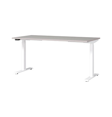 Sitz-Steh-Schreibtisch JET, elektrisch höhenverstellbar, 72-120cm (H), 160x80cm (BxT), rechteckig, kaschmir / weiß