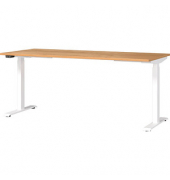 Sitz-Steh-Schreibtisch JET, elektrisch höhenverstellbar, 72-120cm (H), 180x80cm (BxT), rechteckig, navarra-eiche / weiß