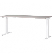 Sitz-Steh-Schreibtisch JET, elektrisch höhenverstellbar, 72-120cm (H), 180x80cm (BxT), rechteckig, kaschmir / weiß