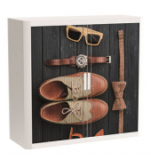 easyOffice Classic Chic Rollladenschrank 61456 1 Fachboden 110,0 x 41,5 x 104,0 cm