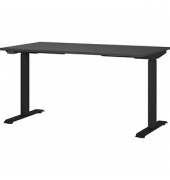 Sitz-Steh-Schreibtisch JET, elektrisch höhenverstellbar, 72-120cm (H), 140x80cm (BxT), rechteckig, graphit / schwarz