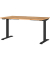 Sitz-Steh-Schreibtisch JET, elektrisch höhenverstellbar, 72-120cm (H), 140x80cm (BxT), rechteckig, navarra-eiche / schwarz