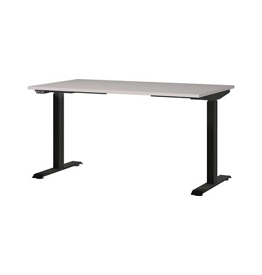 Sitz-Steh-Schreibtisch JET, elektrisch höhenverstellbar, 72-120cm (H), 140x80cm (BxT), rechteckig, kaschmir / schwarz