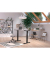 Sitz-Steh-Schreibtisch JET, elektrisch höhenverstellbar, 72-120cm (H), 140x80cm (BxT), rechteckig, kaschmir / schwarz