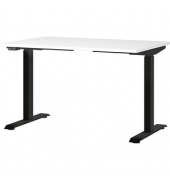 Sitz-Steh-Schreibtisch JET, elektrisch höhenverstellbar, 72-120cm (H), 120x80cm (BxT), rechteckig, weiß / schwarz