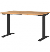 Sitz-Steh-Schreibtisch JET, elektrisch höhenverstellbar, 72-120cm (H), 120x80cm (BxT), rechteckig, navarra-eiche / schwarz