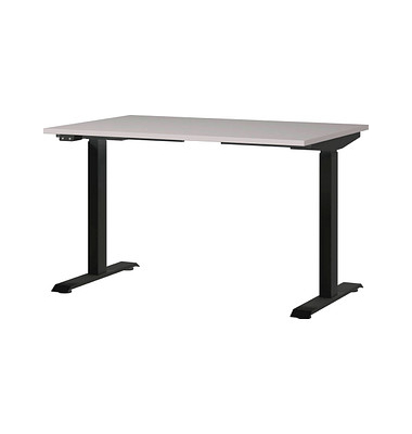 Sitz-Steh-Schreibtisch JET, elektrisch höhenverstellbar, 72-120cm (H), 120x80cm (BxT), rechteckig, kaschmir / schwarz
