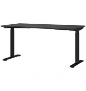 Sitz-Steh-Schreibtisch JET, elektrisch höhenverstellbar, 72-120cm (H), 160x80cm (BxT), rechteckig, graphit / schwarz