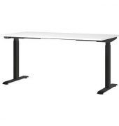 Sitz-Steh-Schreibtisch JET, elektrisch höhenverstellbar, 72-120cm (H), 160x80cm (BxT), rechteckig, weiß / schwarz