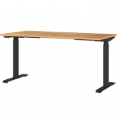 Sitz-Steh-Schreibtisch JET, elektrisch höhenverstellbar, 72-120cm (H), 160x80cm (BxT), rechteckig, navarra-eiche / schwarz