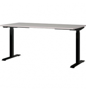 Sitz-Steh-Schreibtisch JET, elektrisch höhenverstellbar, 72-120cm (H), 160x80cm (BxT), rechteckig, kaschmir / schwarz