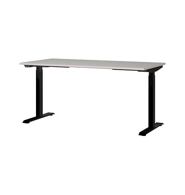 JET höhenverstellbarer Schreibtisch kaschmir rechteckig, T-Fuß-Gestell schwarz 160,0 x 80,0 cm