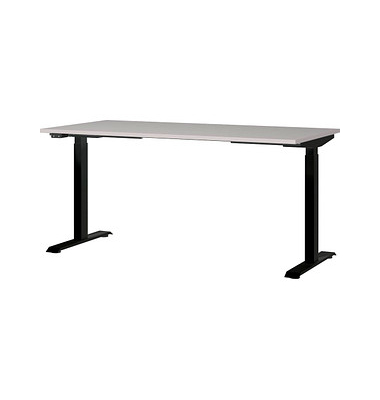 Sitz-Steh-Schreibtisch JET, elektrisch höhenverstellbar, 72-120cm (H), 160x80cm (BxT), rechteckig, kaschmir / schwarz